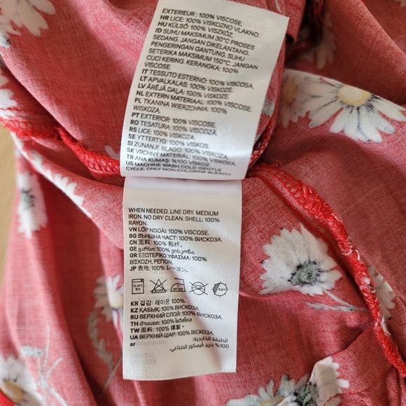 H&M Red Floral Romper Size 6/8 Eur 40 - Picture 9 of 9